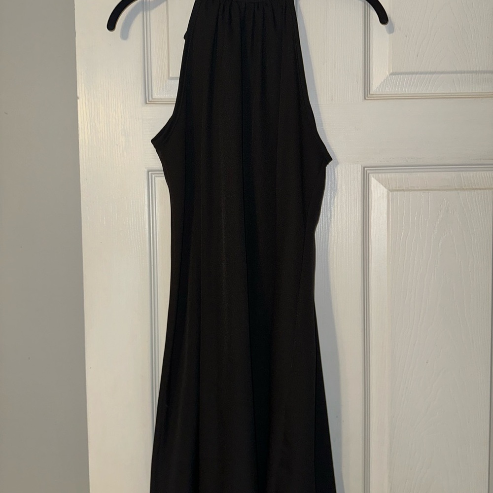 Elegant Black Sleeveless Bow Dress